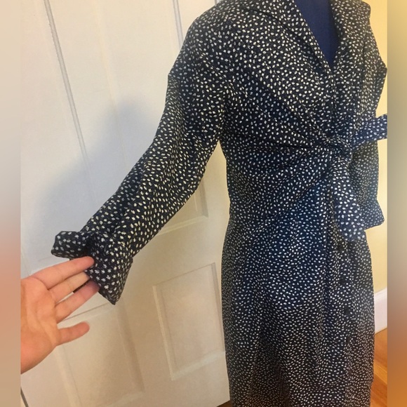 SBJ Austin Floral Laurie Tie Front Long Sleeve Dress Blue Size 2 - Picture 5 of 7